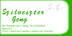 szilveszter geng business card